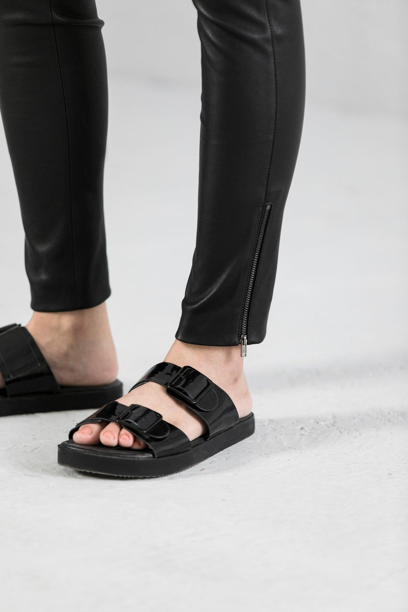 Black Ira Leather Legging