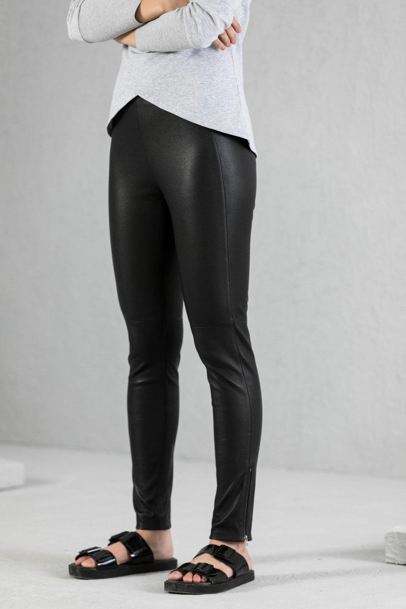 Black Ira Leather Legging