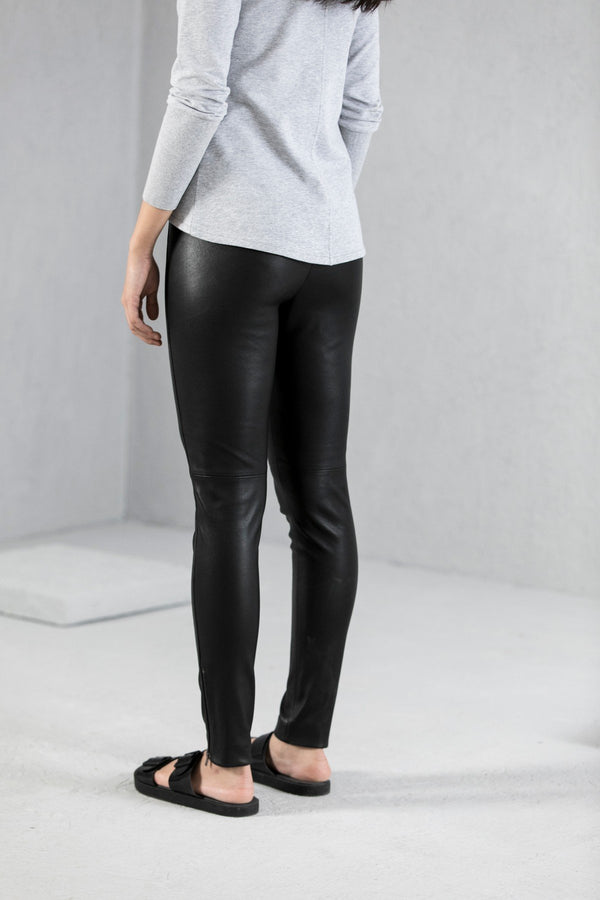 Black Ira Leather Legging