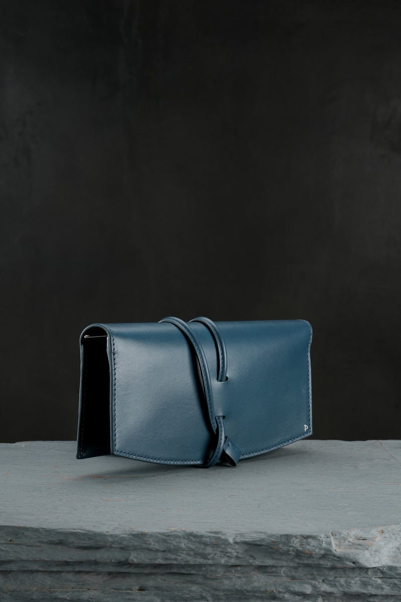 Teal Sadie Long Tie Clutch