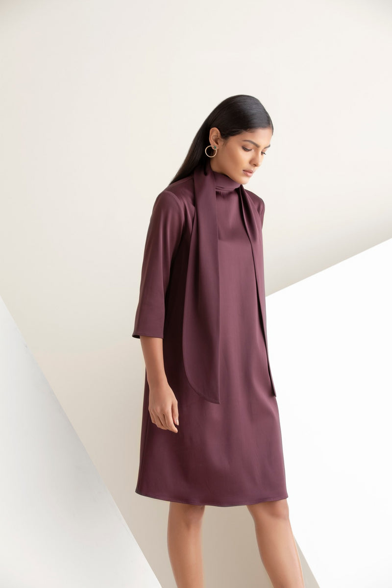 Wine Corinne Dress