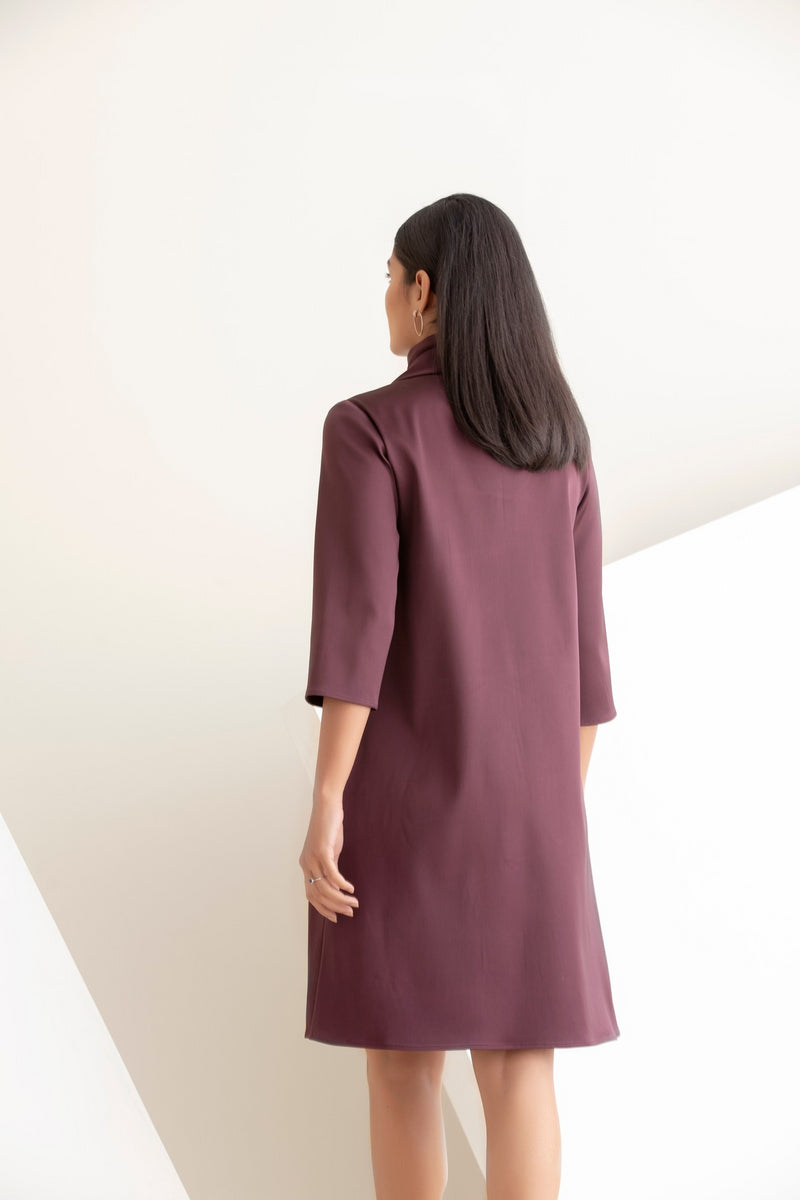 Wine Corinne Dress