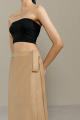 Camel Sasha Leather Skirt