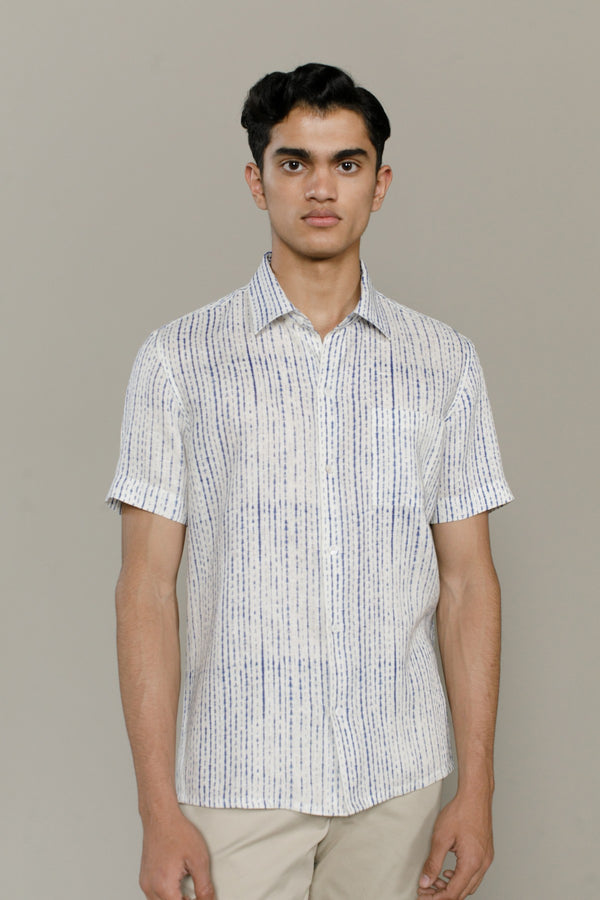 Navy Print Reed Printed Shirt