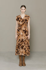 Brown Print Anastasia Dress