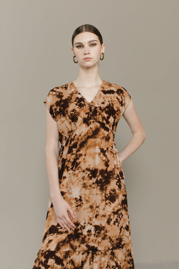Brown Print Anastasia Dress