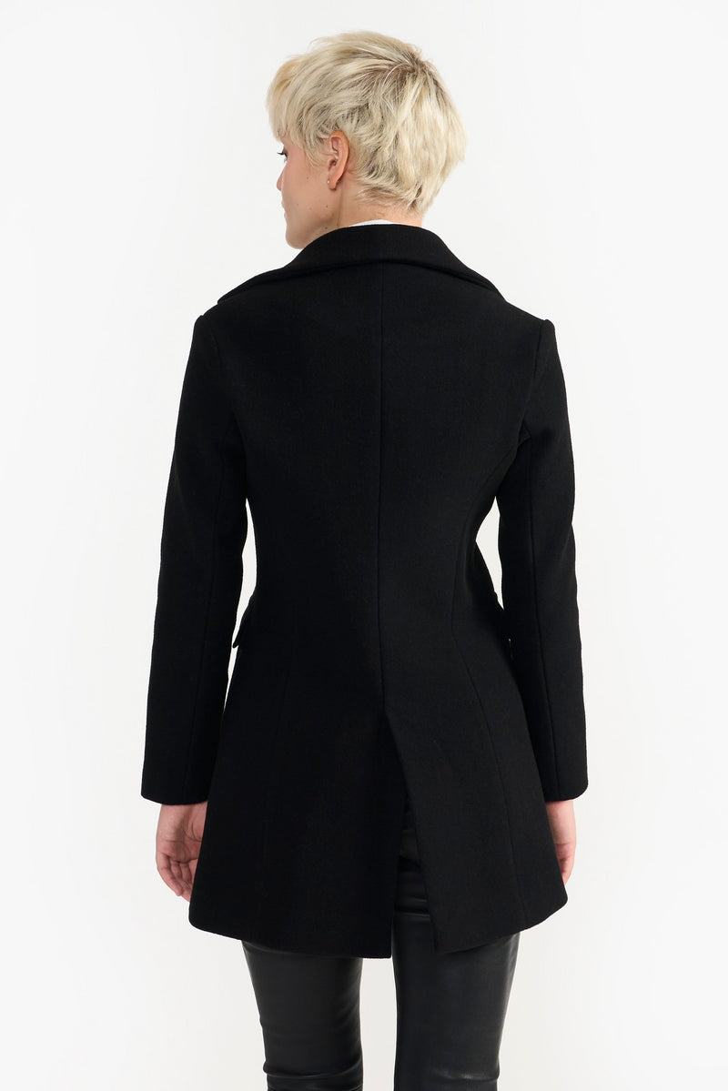 Black Maxine Woolen Coat