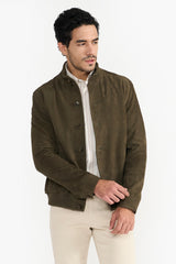 SHAWN KHAKI MEN'S LEATHER JACKET