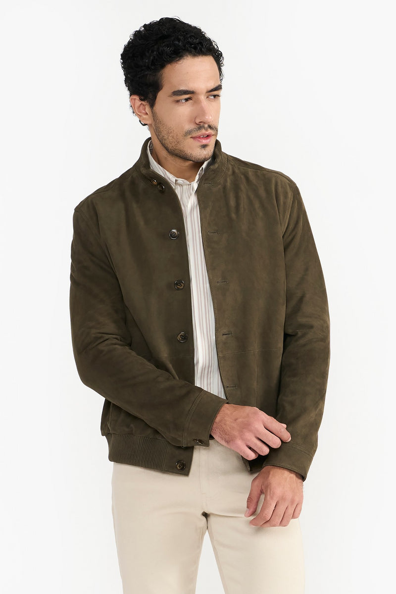 Khaki Shawn Leather Jacket