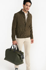 SHAWN KHAKI MEN'S LEATHER JACKET