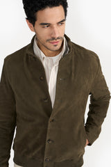 SHAWN KHAKI MEN'S LEATHER JACKET