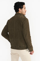 SHAWN KHAKI MEN'S LEATHER JACKET