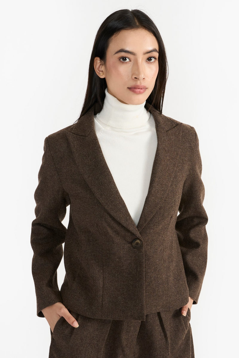 Brown Martha Blazer Wool Jacket