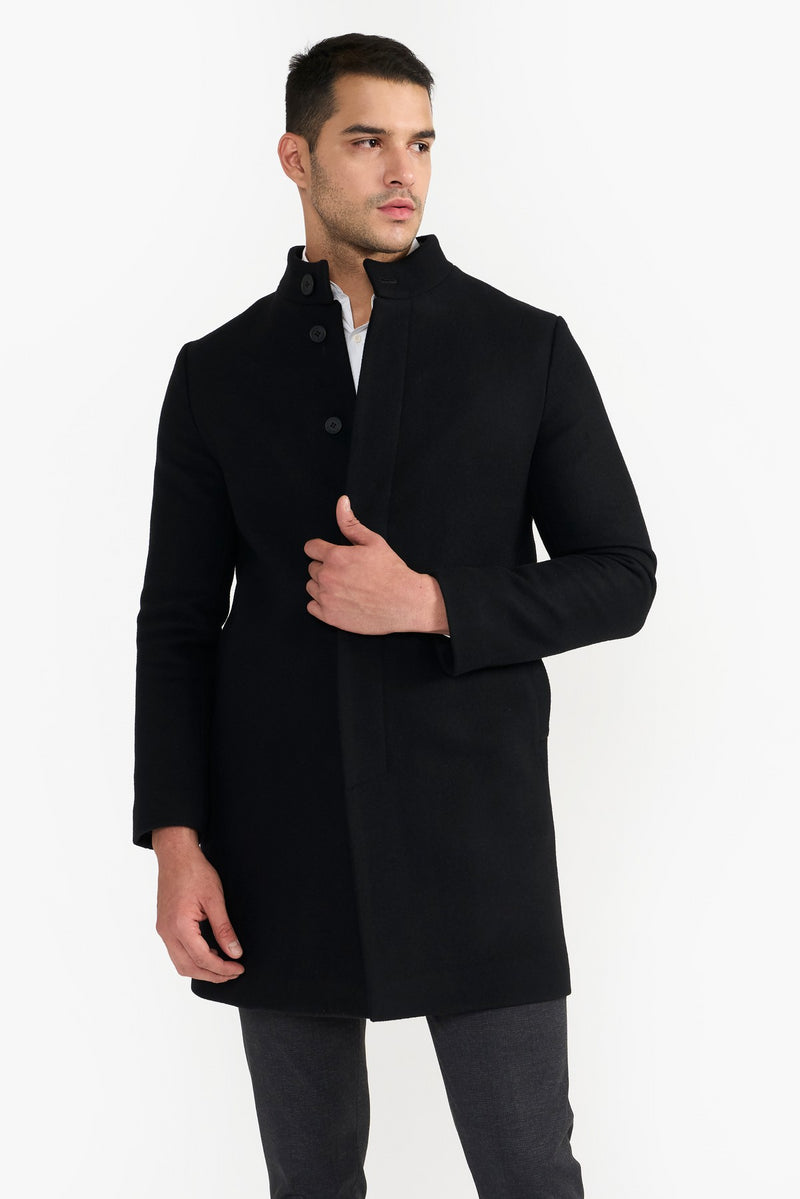 Black Ito Woolen Coat