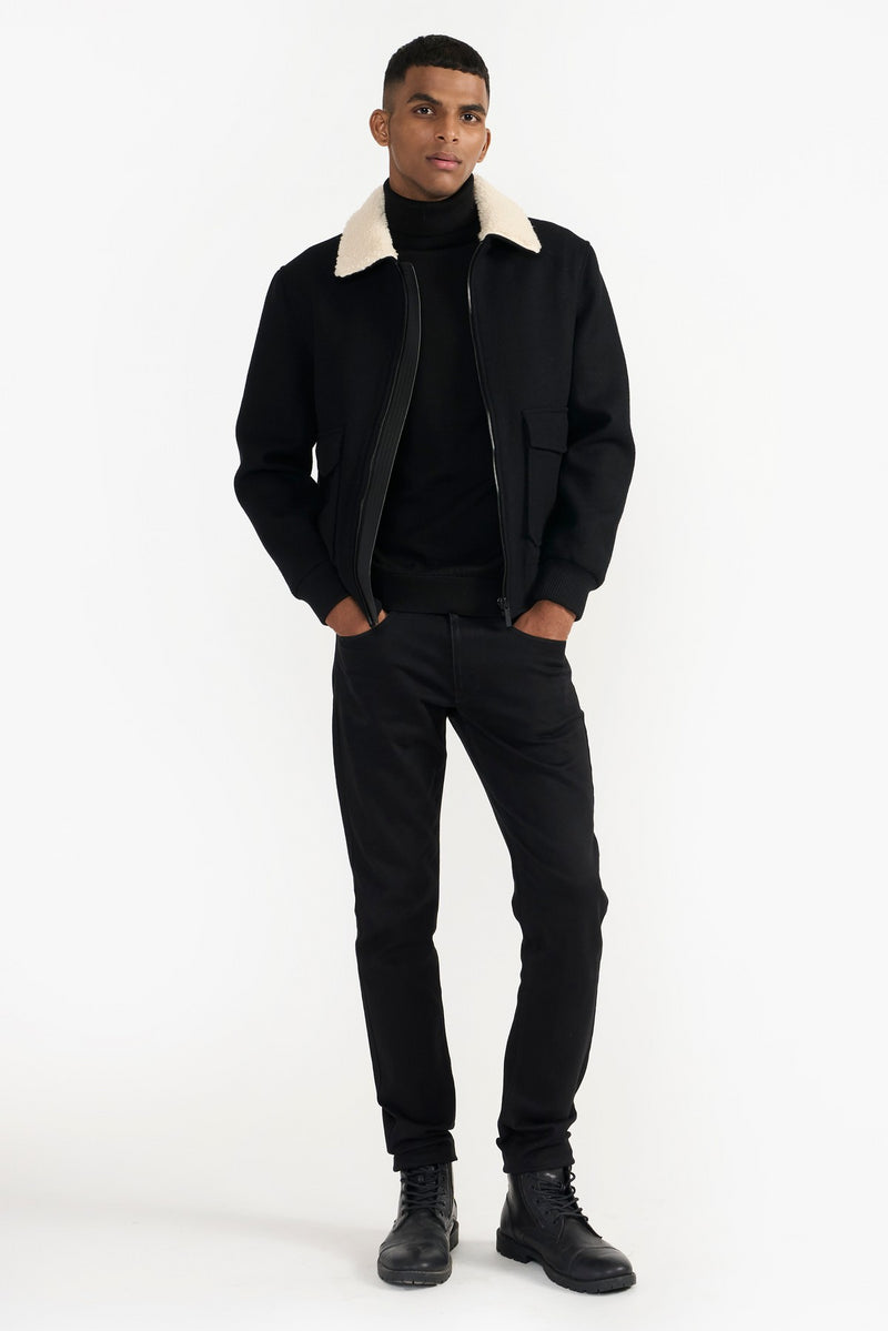 Black Kane Woolen Jacket