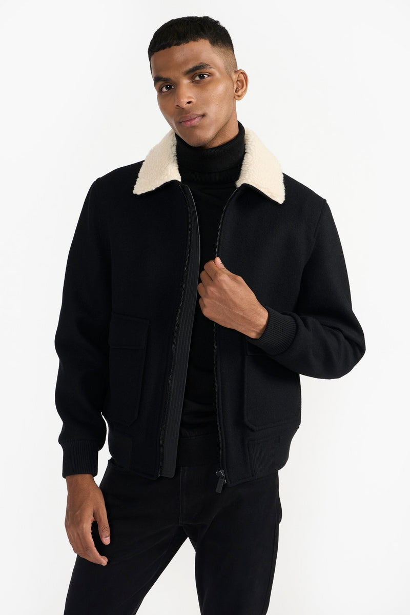 Black Kane Woolen Jacket