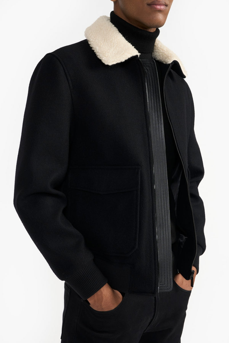 Black Kane Woolen Jacket