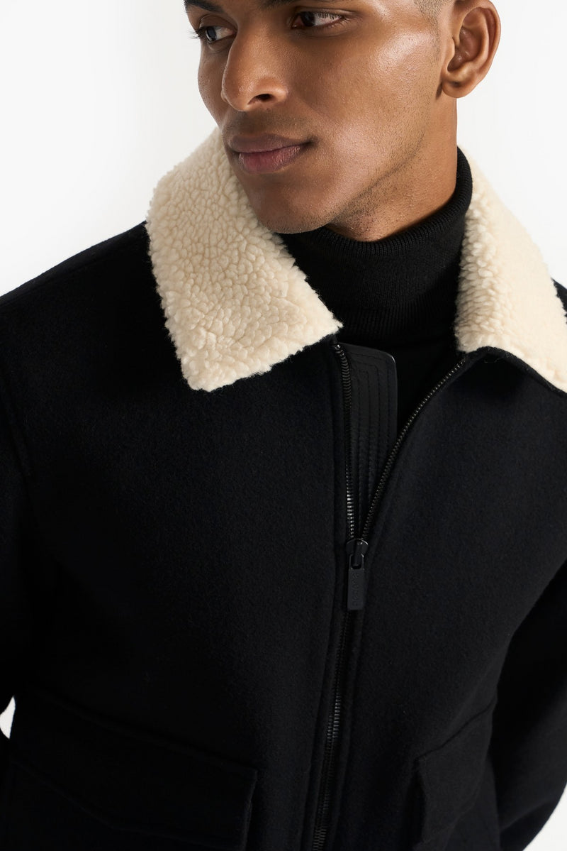 Black Kane Woolen Jacket