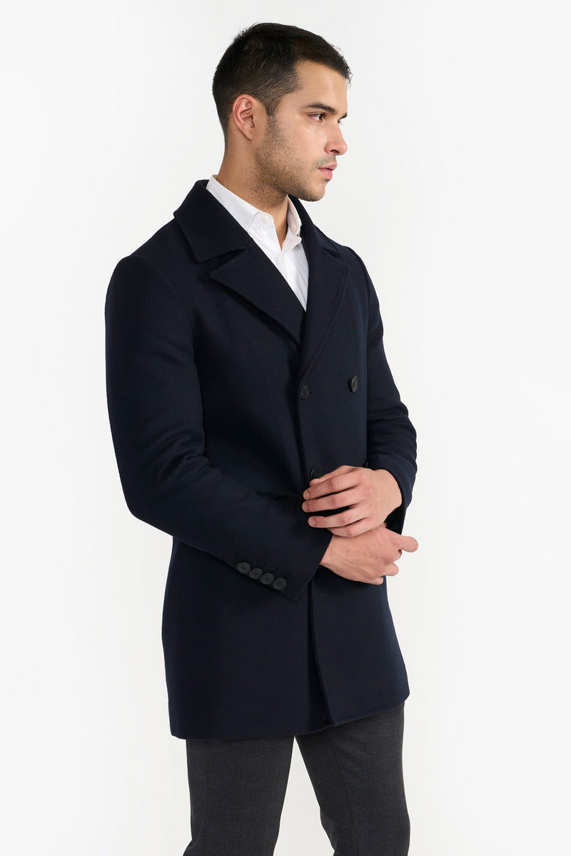 Navy Wayne Woolen Trench