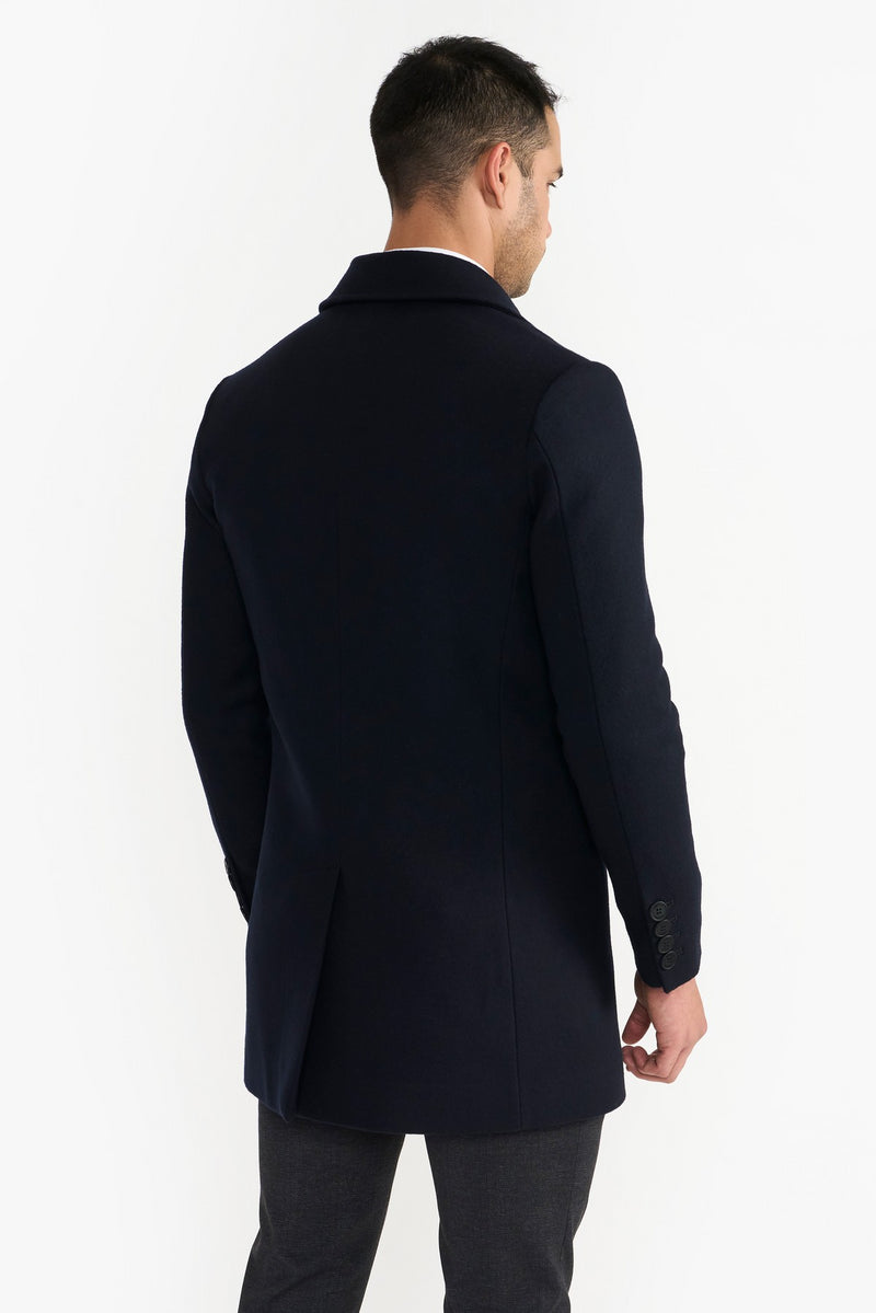 Navy Wayne Woolen Trench