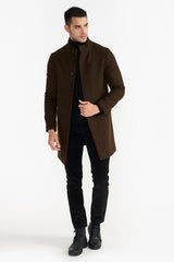 ITO BROWN MEN'S WOOLEN COAT