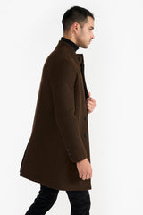 ITO BROWN MEN'S WOOLEN COAT