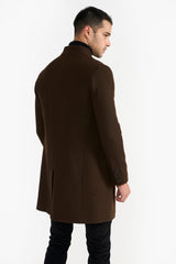 ITO BROWN MEN'S WOOLEN COAT