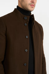 ITO BROWN MEN'S WOOLEN COAT