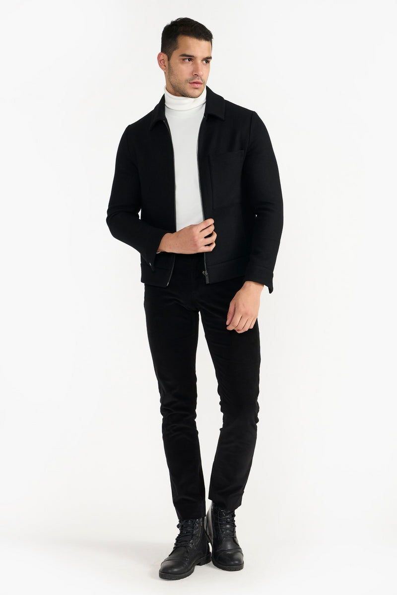 Black Derrick Woolen Jacket