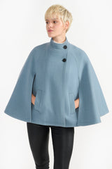 LUCY SAGE GREY WOMEN'S WOOL CAPE