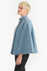 LUCY SAGE GREY WOMEN'S WOOL CAPE