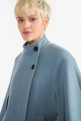 LUCY SAGE GREY WOMEN'S WOOL CAPE