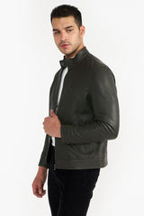 Olive Andrew Leather Jacket