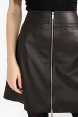 ADALYN DARK BROWN WOMEN'S LEATHER SKIRT