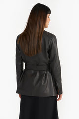 KINLEE DARK BROWN WOMEN'S LEATHER JACKET