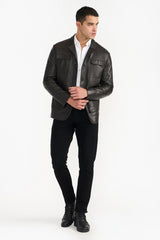 ARCHER DARK BROWN MEN'SLEATHER JACKET