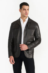 ARCHER DARK BROWN MEN'SLEATHER JACKET