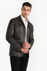 ARCHER DARK BROWN MEN'SLEATHER JACKET