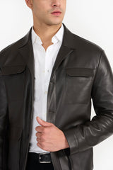 ARCHER DARK BROWN MEN'SLEATHER JACKET