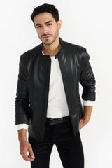 ANDREW BLACK MEN'S LEATHER JACKET