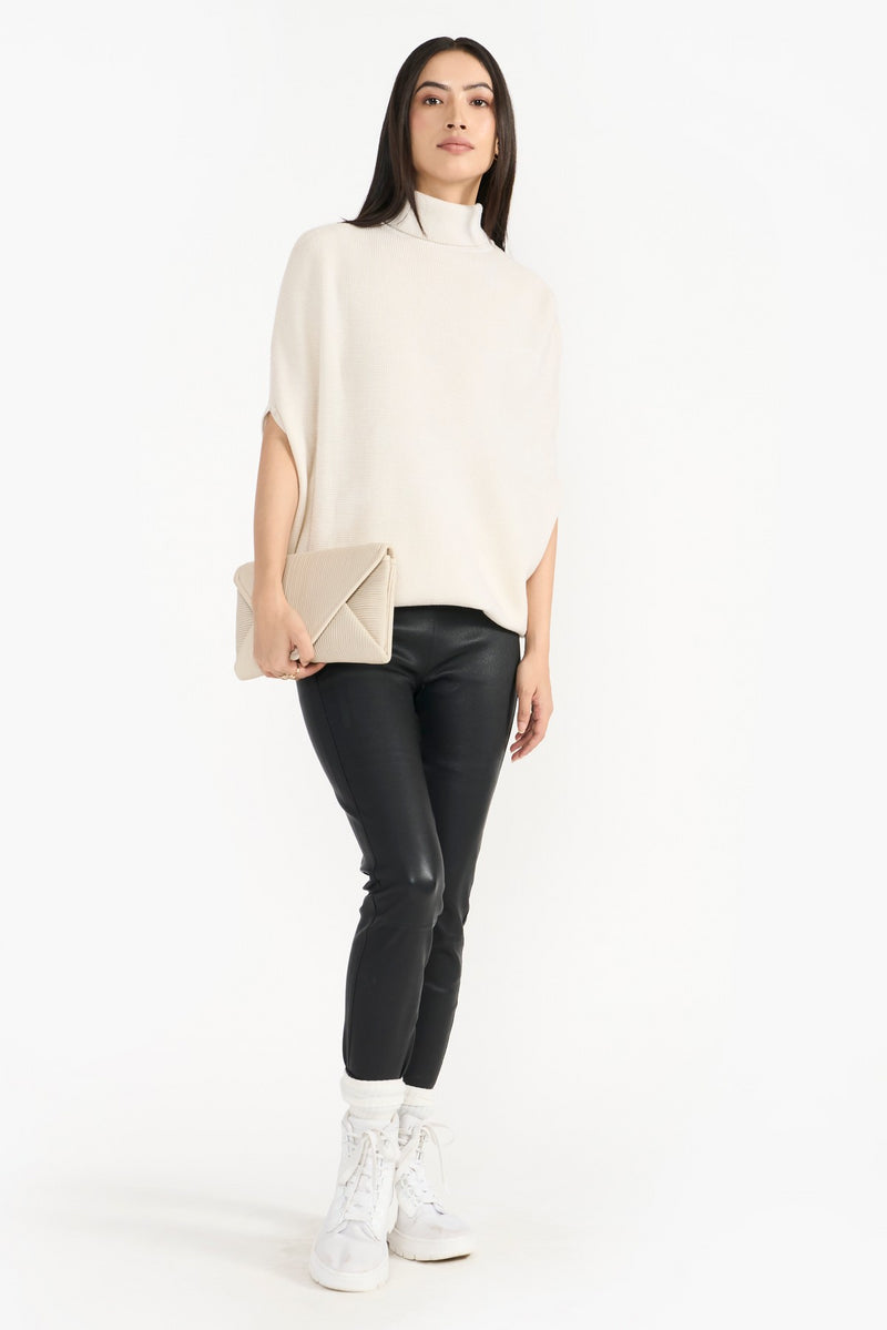 Ivory Selma Women Knit Poncho