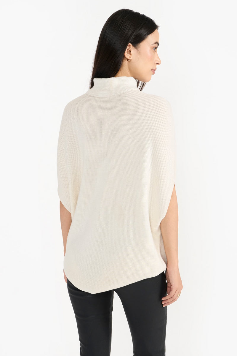 Ivory Selma Women Knit Poncho