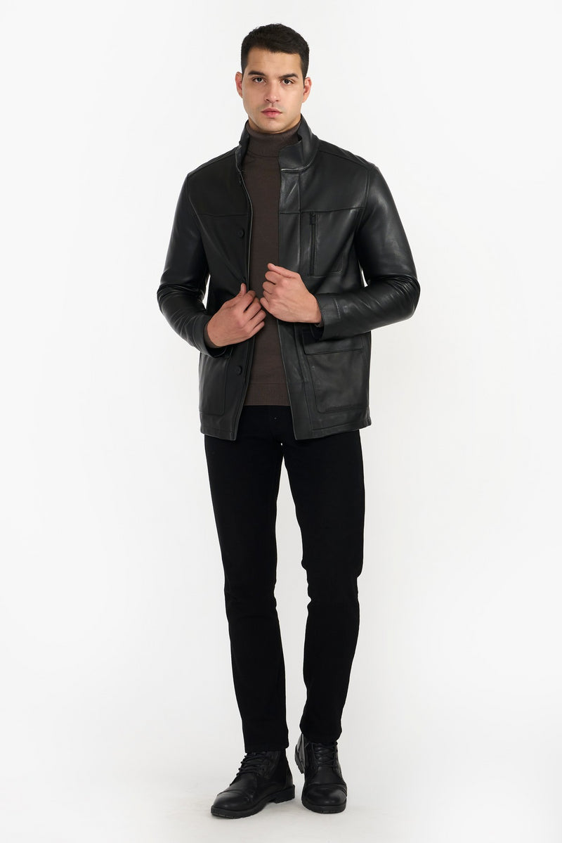 Black Graham Leather Jacket