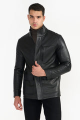 GRAHAM BLACK MEN'S LEATHER JACKET