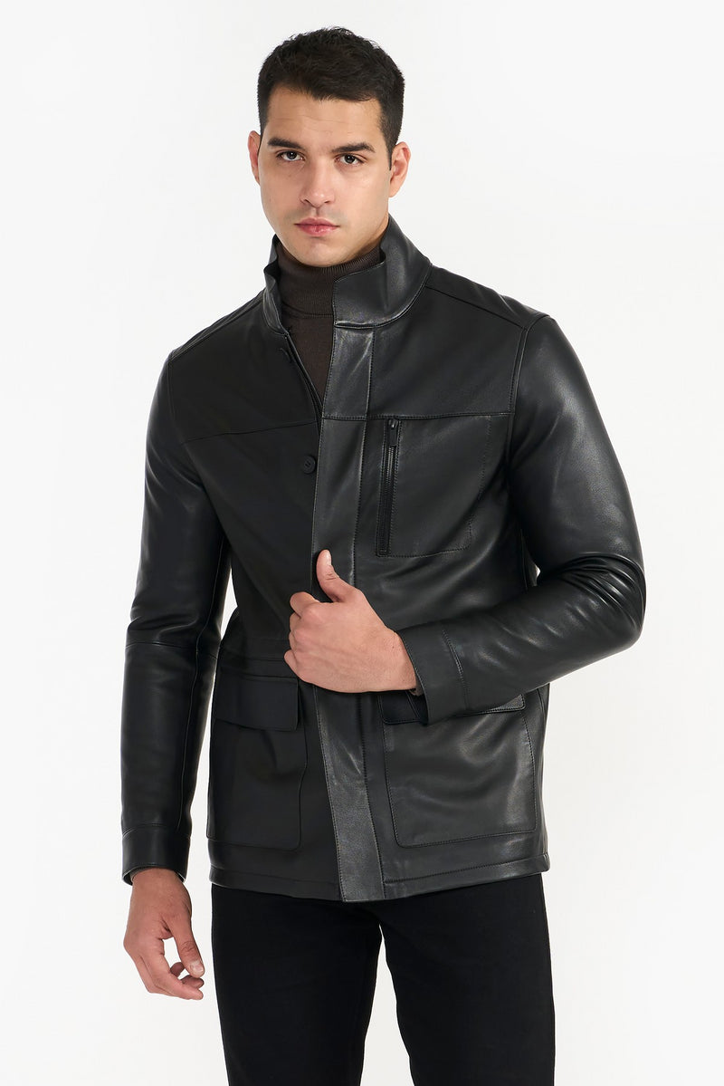 Black Graham Leather Jacket