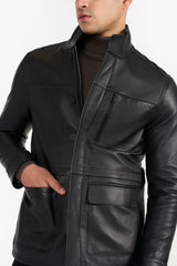 GRAHAM BLACK MEN'S LEATHER JACKET