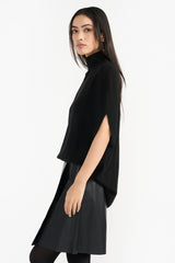 SELMA BLACK  WOMEN'SK NIT PONCHO