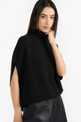 SELMA BLACK  WOMEN'SK NIT PONCHO