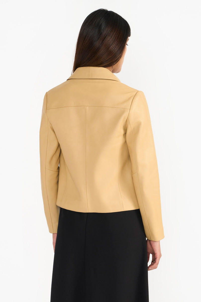 Cloe Yellow Leona Leather Jacket