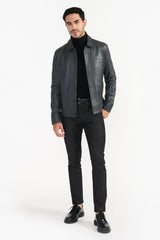 DIALLO GRAPHITE GREY MEN'S LEATHER JACKET